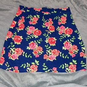 Navy Blue floral skirt